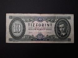 10 Forint 1962 papírpénz - Magyar 10 Ft 1962 bankó, kék papír tízes bankjegy