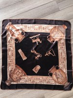 Vintage greek art patterned silk scarf