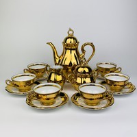 Gilded porcelain coffee / mocha set