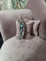 Silver brooch with turquoise