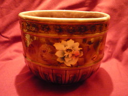 Virágmintás porcelán barna kaspó 200928
