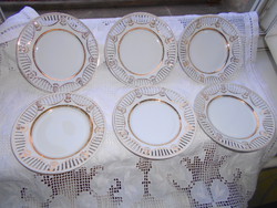 6 db   áttört szegéllyel német porcelán  tányér (600 Ft/db)