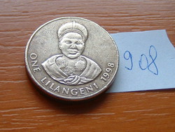 SWAZILAND SZVÁZIFÖLD 1 LILANGENI 1998 Mswati III, Sárgaréz #908