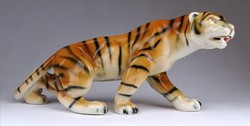 1H660 Royal Dux porcelán tigris szobor 19 cm