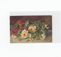 Üdvözlő képeslap virágos 1913, száraz pecsét a jobb felső saroknál!
