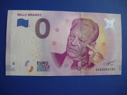 Germany 0 euros 2018! Willy brandt! Rare memory paper money! Unc!