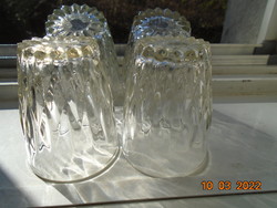 Soviet-Russian marked, thick-walled glass 4 pcs