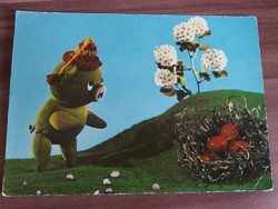 Régi képeslap, Mazsola, Húsvéti lap, 1967