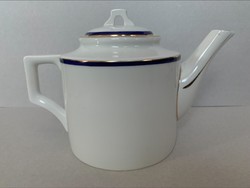 Zsolnay blue-gold striped white tea spout and jug
