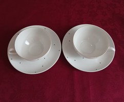 2 db fekete pöttyös Arzberg  porcelán teás készlet
