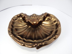 Zsolnay pirogránit,repesztett bronz kobrás kínálló.