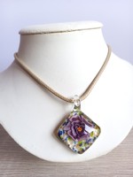 Murano glass pendant on silk cord