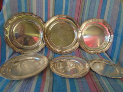 6 pcs larger and smaller size antique tray circa 1930- 40 years in good condition