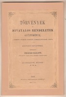 Ökrös Bálint: Törvények És Hivatalos Rendeletek Gyűjteménye III.  1867