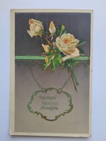 Antik levelezőlap, képeslap, névnapi üdvözlőlap, 1914