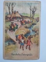Antik levelezőlap, képeslap, húsvéti üdvözlőlap, 1944