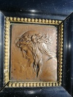 Szecessziós Jézus relief plakett bronz Franz Stiasny  Alkudható!