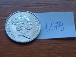 Fiji Fiji 5 cents 1997 (l) = Royal Mint in Llaris, Fiji Drum, Nickel Plated Steel # 1179