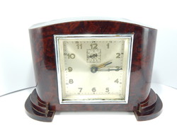Art Deco kandalló óra,rózsafából.