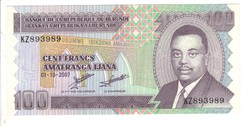 100 francs frank 2007 Burundi UNC