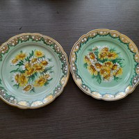 2 pcs hand painted cake plate