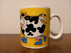Modern cow / lamb porcelain tea mug