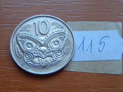 ÚJ-ZÉLAND NEW ZEALAND 10 CENT 1988 (c) MAORI MASZK, Réz-nikkel 115.