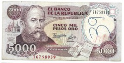 5000 mil pesos 1992 Kolumbia