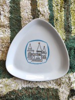Hollóházi retro porcelán hamutál - Halászbástya szuvenír
