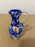 Joska blue glass mini vase jug