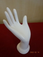 Magyar mázas kerámia kéz, ékszertartó, magassága 13 cm. Vanneki! Jókai.