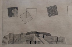 Szunyoghy András (1946-) Ur városa (Mezopotámia) (1980 körül) című ceruzarajza /30x42 cm/