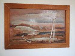 Mihály Pataj Cs. - Szegedi Street Lamp - 50 cm x 80 cm + frame