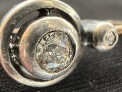 1 Forintról! Antik Arany Button Briliáns fülbevaló (0,25 Ct) Magyar fémjeles. 3,1 gramm!