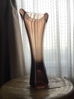 Régi Murano kristály füst színű üveg váza