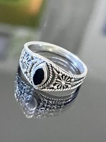 Vintage Ezüst gyűrű, Onix kővel