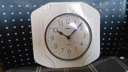 Retro !! Porcelain married europe wall clock works great- cheap!