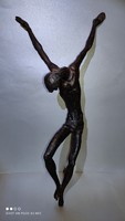 Sándor Kiss ( 1925 - 1999 ) large bronze corpus Christ statue 60 cm Jesus statue