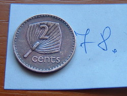 FIJI FIDZSI SZIGETEK 2 CENT 1987 (c)  Canberra (AUS) PÁLMALEVÉL  78.