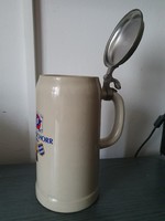 Hacker-pschorr old jug with lid from Munich (1 liter)
