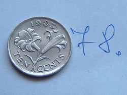 Bermuda 10 cents 1983 flower, bermuda lily 78.