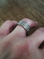 Csodaszép, fém- és márkajelzett, extra, sokköves ezüst gyűrű BVLGARI