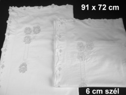 2 pcs old but in good condition embroidered, padded butterfly edge big pillow cover, size in the picture