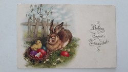 Régi húsvéti képeslap 1929 levelezőlap nyuszi csibe tojás