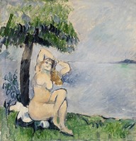 Paul Cezanne - Fürdőző a tengerparton - reprint