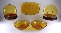 1H999 rigopal industria argentina amber glass tableware 22 pieces