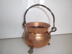 Copper - cauldron - exclusive - thick material - 14 x 12 cm + ear 10 cm - flawless