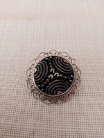 Marked, antique, Mexican 925 silver brooch / pin - also a pendant