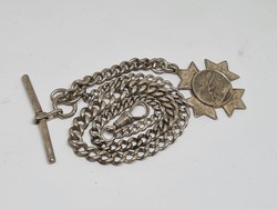 English silver pocket watch chain early 1900s !!