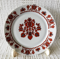 Lowland porcelain wall ornament plate with retro Hungarian folk art motifs